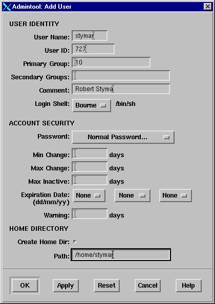 Admin Tool Add Dialog