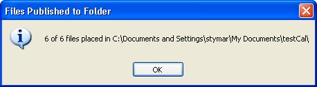 Files Published to Folder Popup