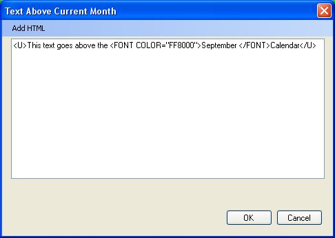 Text Below All Months