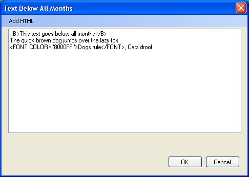 Text Below All Months